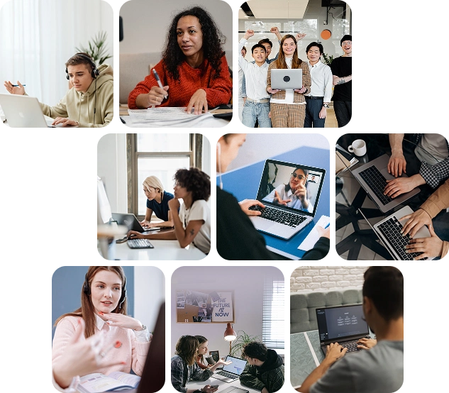 Équipes en formation IA, à distance et en présentiel
